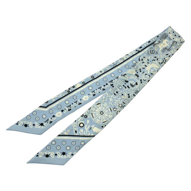 ディオール CDロゴ 紋章 エンブレム モチーフ スカーフ ネイビー  