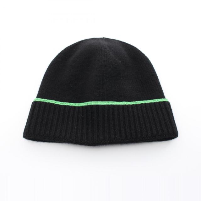 ボッテガヴェネタ BOTTEGA VENETA ニットキャップ 帽子 ウール カシミヤ メンズ ブラック系 / グリーン系 732514 【中古】