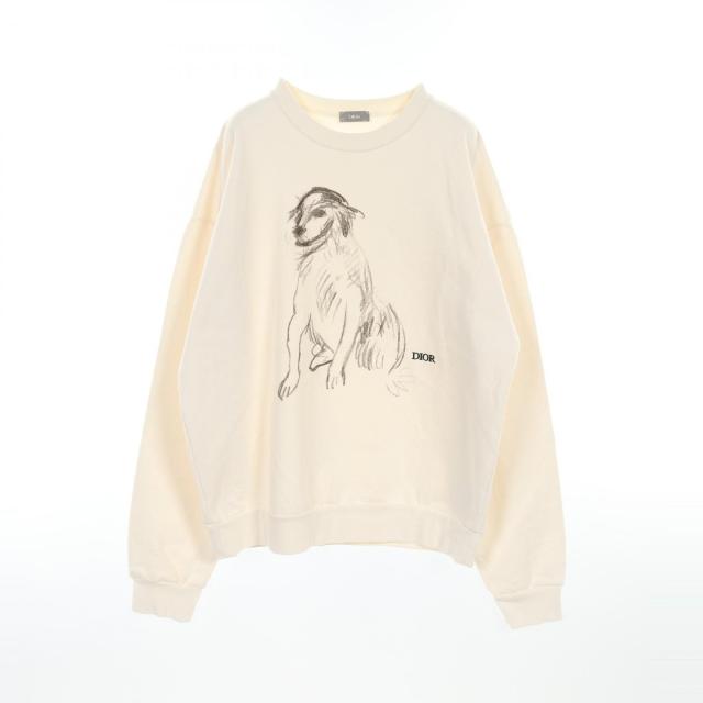 ディオール Dior DIOR × DUNCAN GRANT ドッグプリント スウェット 衣料品 トップス コットン メンズ アイボリー系 383J679A0807 【中古】