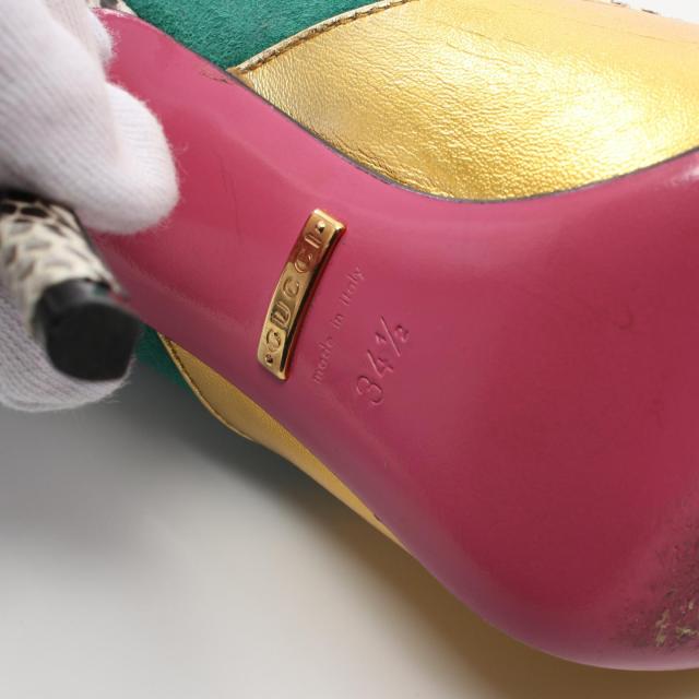 GUCCI ピンク スエード パンプス 34サイズ グッチ GUCCI パンプス 靴 レザー スウェード エキゾチック