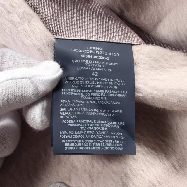 ヘルノ Herno RESORT 衣料品 アウター ウール アルパカ レディース ピンク系 【中古】