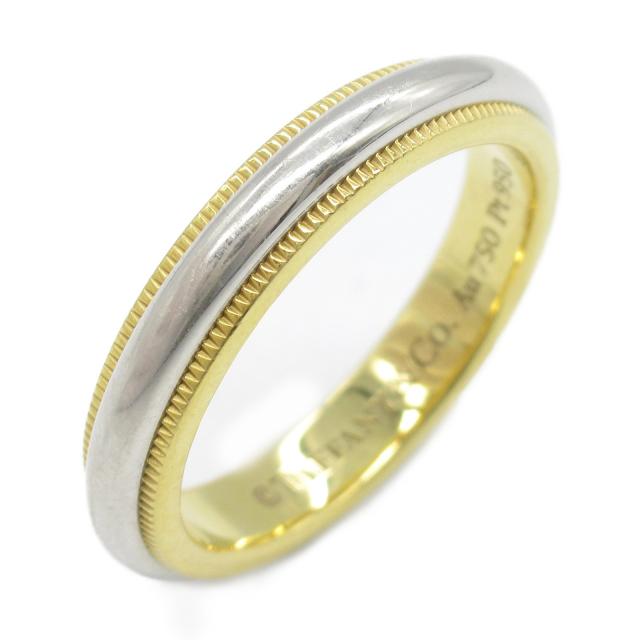 ティファニー Tiffany&Co. ミルグレイン リング 指輪 約8.5号 K18PG