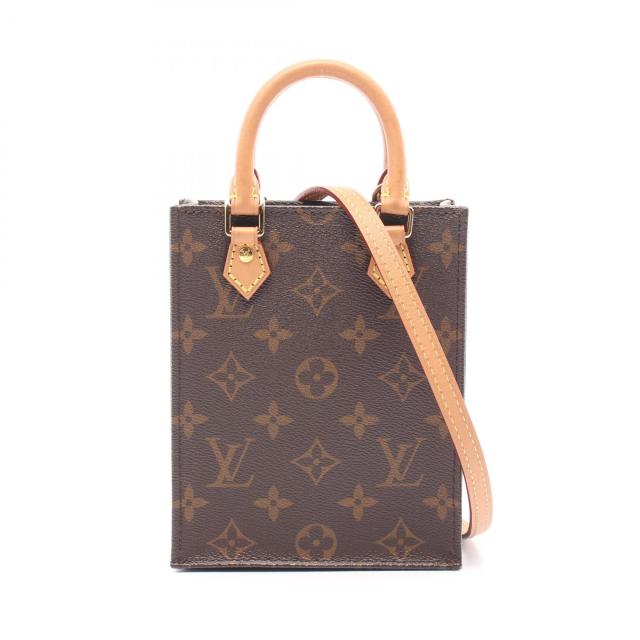 ルイ・ヴィトン LOUIS VUITTON プティット サックプラ ハンドバッグ バッグ PVCコーティングキャンバス レザー モノグラム レディース ブラウン系 M69442 【中古】