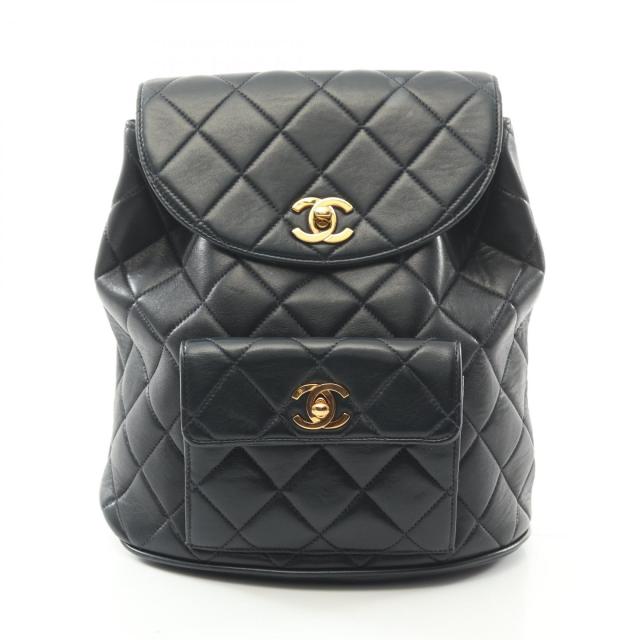 シャネル CHANEL マトラッセ リュックサック バックパック バッグ ラムスキン（羊革） レディース ブラック系 A10177 【中古】