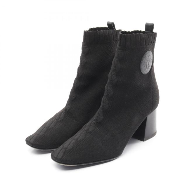 エルメス HERMES ヴォルヴェール ブーツ 靴 ファブリック レザー レディース ブラック系 【中古】