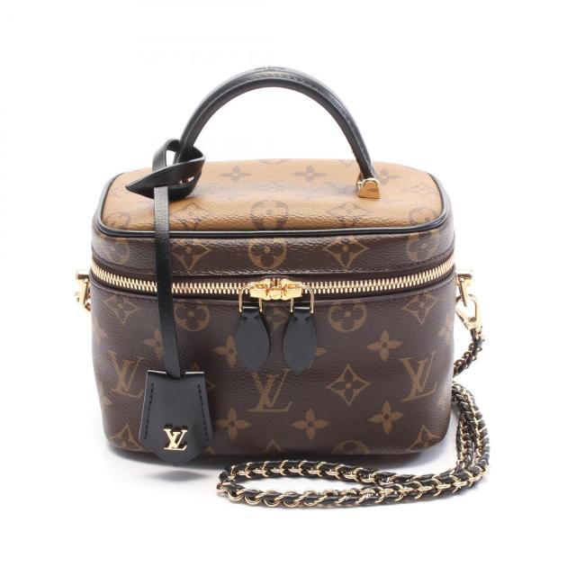 ルイ・ヴィトン LOUIS VUITTON ヴァニティ NV PM ハンドバッグ バッグ PVCコーティングキャンバス レザー モノグラム・リバース レディース ブラウン系 / ブラック系 M45165 【中古】