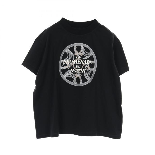 エルメス HERMES Promenade du Matin 半袖Tシャツ 衣料品 トップス コットン レディース ブラック系 【中古】