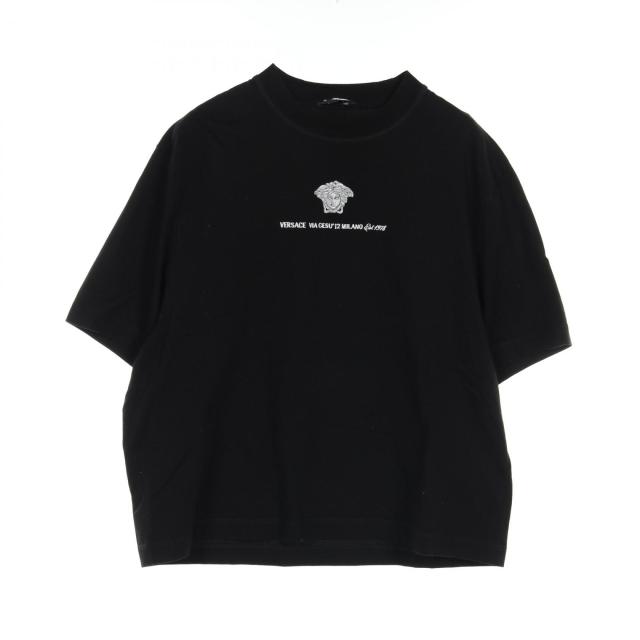 ヴェルサーチ VERSACE メドゥーサ ミラノ カットソー 衣料品 トップス コットン メンズ ブラック系 【中古】