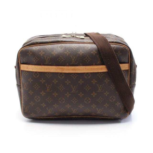 ルイ・ヴィトン LOUIS VUITTON リポーターGM ショルダーバッグ バッグ PVCコーティングキャンバス レザー モノグラム レディース ブラウン系 M45252 【中古】