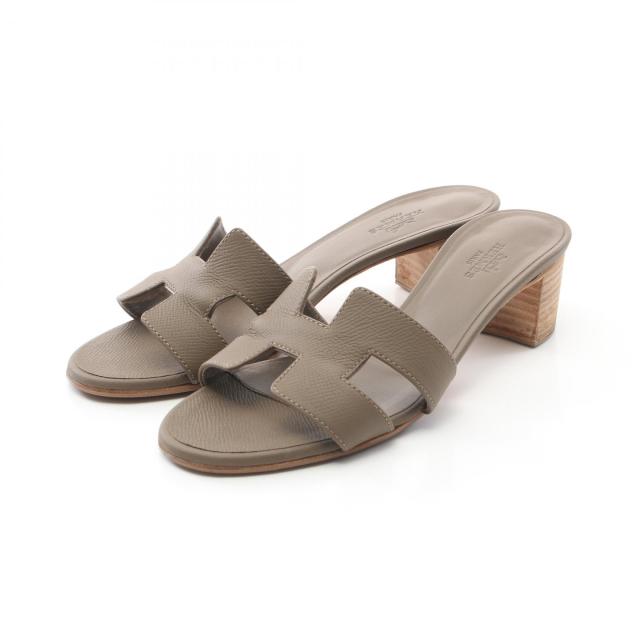 エルメス HERMES オアジス ミュール 靴 ヴォーエプソン ヴォーエプソン レディース ブラウン系 【中古】