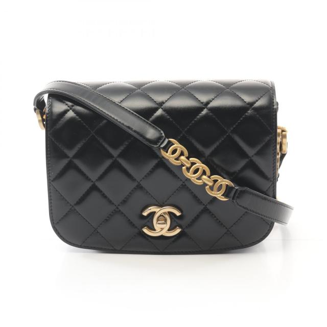 シャネル CHANEL マトラッセ ショルダーバッグ バッグ レザー スウェード レディース ブラック系 【中古】