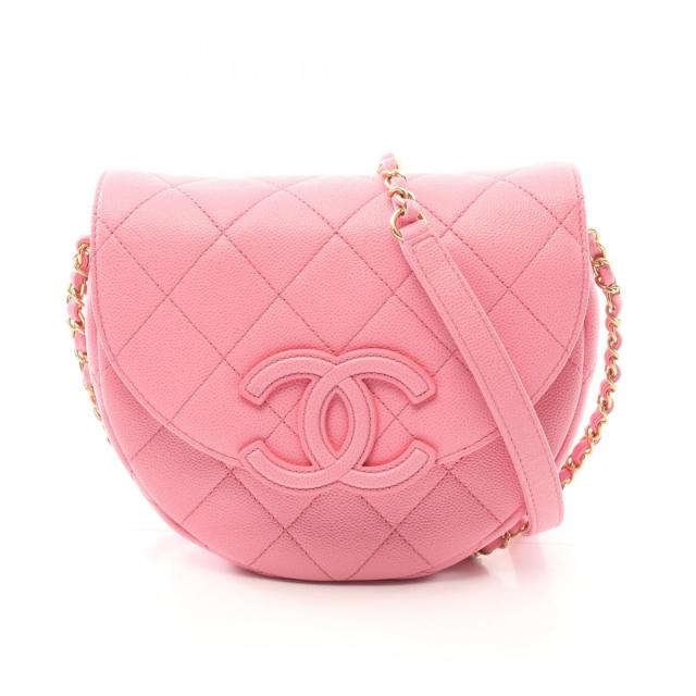 シャネル CHANEL マトラッセ ショルダーバッグ バッグ レザー グレインドカーフスキン レディース ピンク系 【中古】
