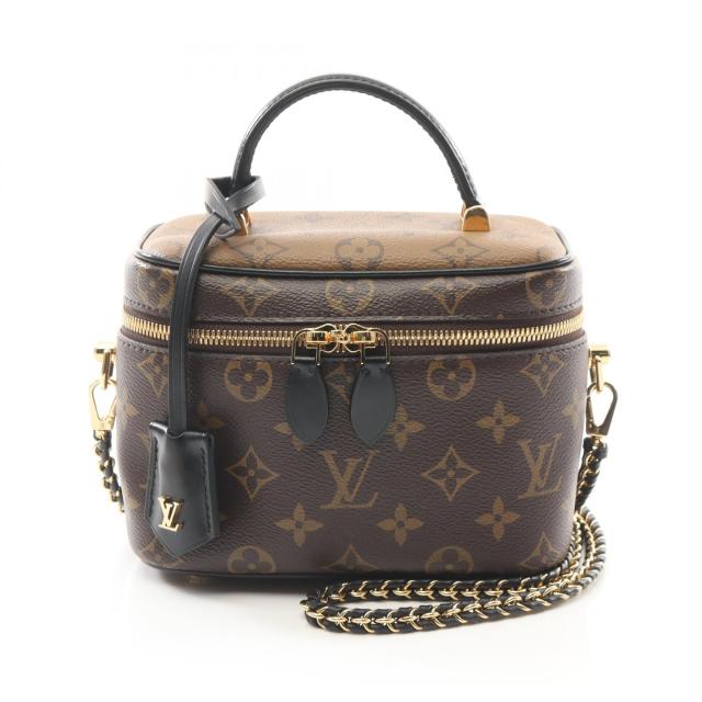 ルイ・ヴィトン LOUIS VUITTON ヴァニティ NV PM ハンドバッグ バッグ PVCコーティングキャンバス レザー モノグラム・リバース レディース ブラウン系 / ブラック系 M45165 【中古】