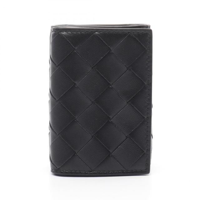 ボッテガヴェネタ BOTTEGA VENETA イントレチャート タイニー 三つ折り財布 財布 レザー レディース ブラック系 751156VCPP38425 【新品】
