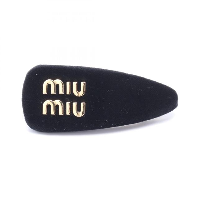 ミュウ ミュウ Miu Miu ロゴ バレッタ アクセサリー ベロア レディース