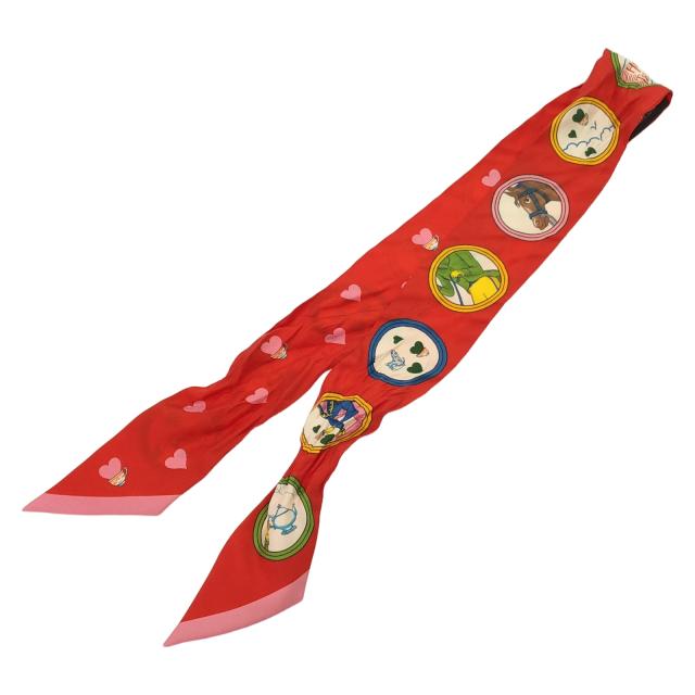 エルメス HERMES ツイリー スカーフ 衣料品 シルク レディース ピンク系 【中古】