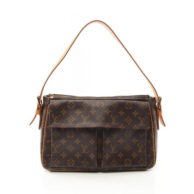 ルイ・ヴィトン LOUIS VUITTON ヴィバシテGM ショルダーバッグ バッグ PVCコーティングキャンバス レザー モノグラム レディース ブラウン系 M51163 【中古】