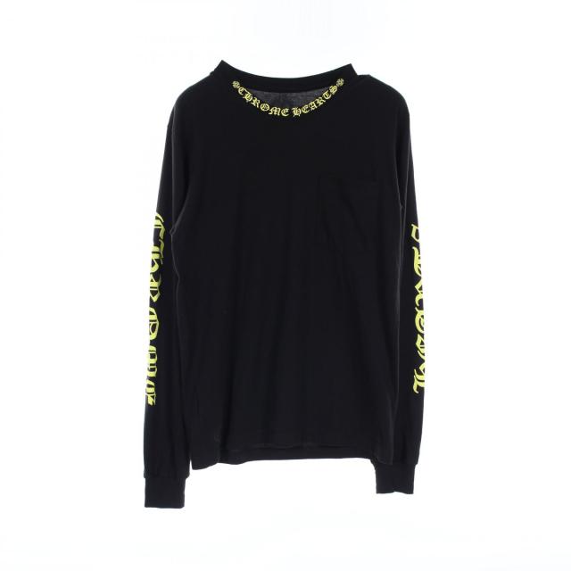 クロムハーツ CHROME HEARTS 　ロゴ　プリント　ロング　Tシャツ　カットソー　黒　S 国内正規品 クロムハーツ CHROME HEARTS ネックロゴプリント カットソー 衣料品