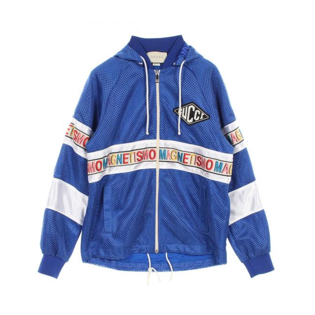 グッチ GUCCI Net Jacket with Magnetismo Stripe 衣料品 アウター ポリエステル メンズ ブルー系 511793 【中古】