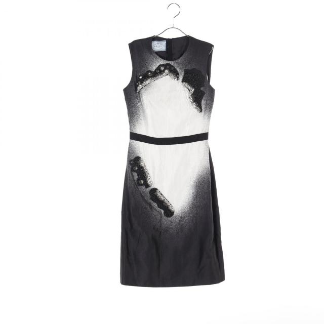 プラダ PRADA ワンピース PRADAノースリーブチェックワンピースブルー