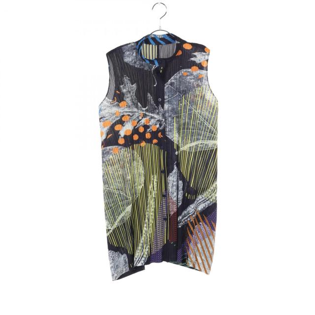 プリーツプリーズ PLEATS PLEASE ワンピース 衣料品 トップス ポリエステル レディース ブラック系 / マルチカラー PP41-JE771 【中古】