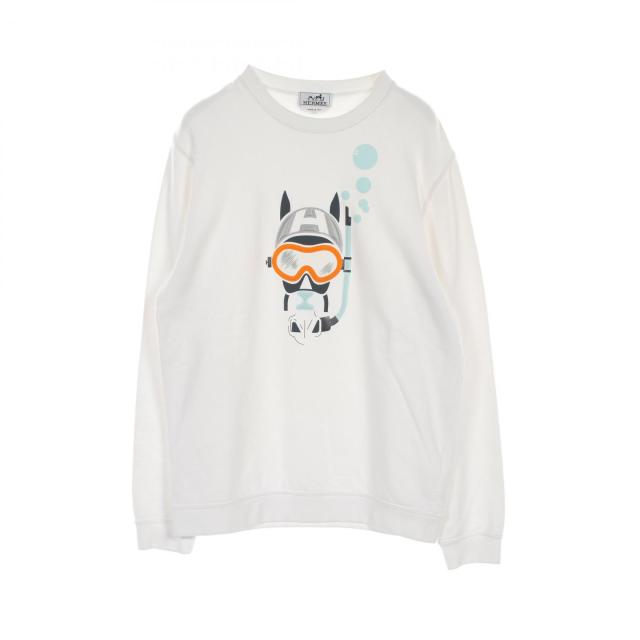 エルメス HERMES Scub？H スウェット 衣料品 トップス コットン メンズ ホワイト系 31-5761 【中古】