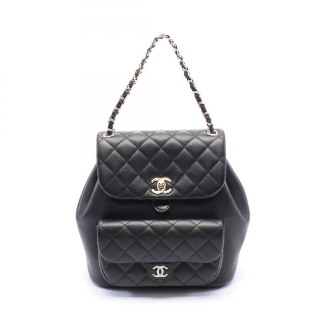 シャネル CHANEL マトラッセ リュックサック バックパック バッグ ラムスキン（羊革） レディース ブラック系 AS3618 【中古】