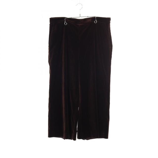 ポロ・ラルフローレン POLO RALPH LAUREN Stretch-Cotton Velvet Wide-Leg パンツ 衣料品 ボトムス ファブリック レディース ブラウン系 【中古】