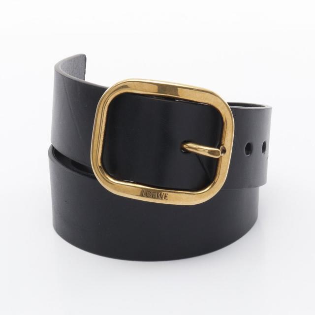 ロエベ LOEWE ラウンドソフトベルト ベルト 衣料品 レザー レディース ブラック系 E619244XAI865485 【新品】
