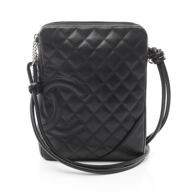 シャネル CHANEL カンボンライン ショルダーバッグ バッグ レザー レディース ブラック系 A25178 【中古】