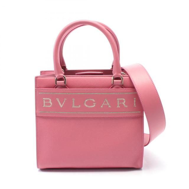 ブルガリ BVLGARI ブルガリロゴ スモール トートバッグ バッグ レザー レディース ピンク系 【中古】