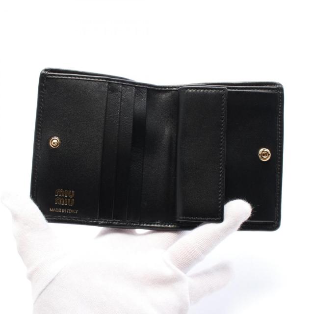 miu miu ブラック レザー 二つ折り財布 MIU MIU ブラックレザー 二つ折り財布 MIU MIU(ミュウミュウ