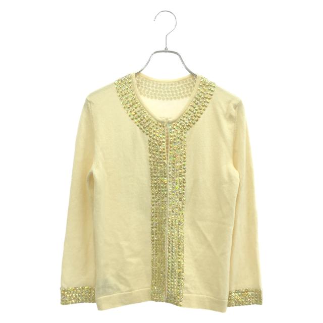 ルシアンペラフィネ Lucien Pellat-Finet スパンコールカーディガン カーディガン 衣料品 トップス カシミヤ レディース アイボリー系 【中古】