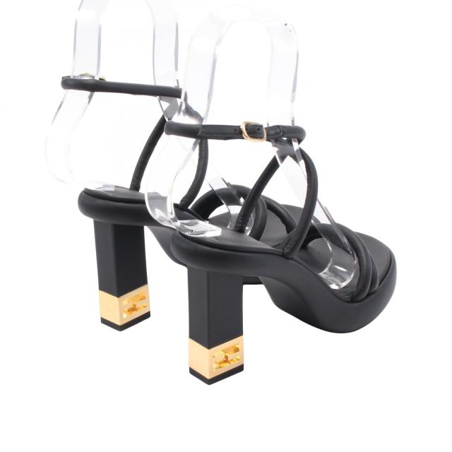 フェンディ FENDI サンダル 靴 レザー レディース ブルー系