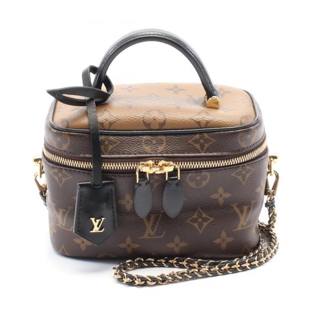 ルイ・ヴィトン LOUIS VUITTON ヴァニティ NV PM ハンドバッグ バッグ PVCコーティングキャンバス レザー モノグラム・リバース レディース ブラウン系 / ブラック系 M45165 【中古】