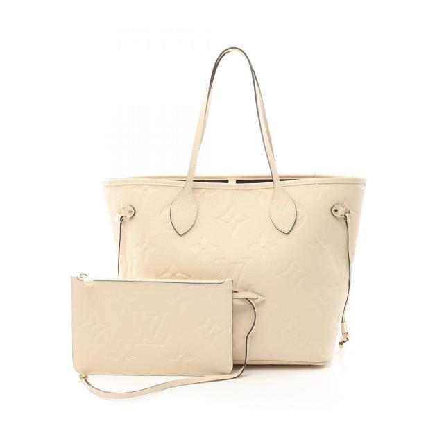 ルイ・ヴィトン LOUIS VUITTON ネヴァーフルMM トートバッグ バッグ レザー モノグラム・アンプラント レディース アイボリー系 M46676 【中古】