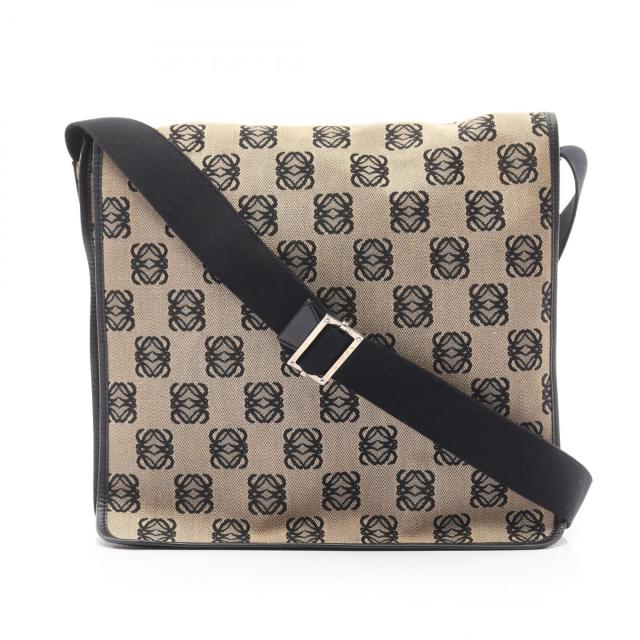 ロエベ LOEWE バッグ ショルダーバッグ キャンバス×レザー ベージュ×カーキ×白 - ロエベ LOEWE ハンドバッグ ショルダーバッグ キャンバス 茶色