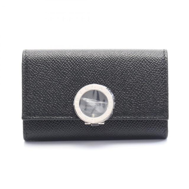 ブルガリ BVLGARI ブルガルブルガリ クリップ キーケース アクセサリー レザー メンズ ブラック系 30422 【新品】