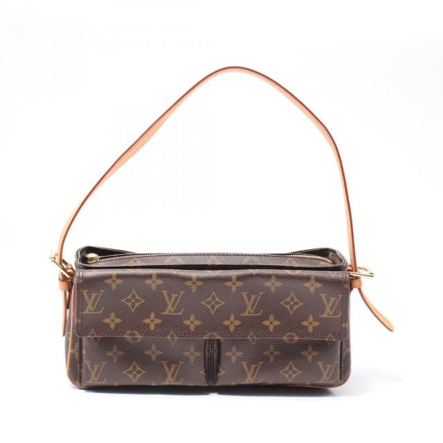 ルイ・ヴィトン LOUIS VUITTON ヴィバシテMM ショルダーバッグ バッグ PVCコーティングキャンバス レザー モノグラム レディース ブラウン系 M51164 【中古】