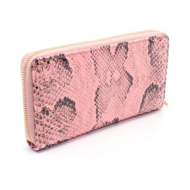 グッチ GUCCI プチマーモント GGマーモント ラウンド長財布 財布 エキゾチックレザー レディース ピンク系 / ブラック系 456117 【中古】 グッチ GUCCI プチマーモント GGマーモント ラウンド長財布 財布