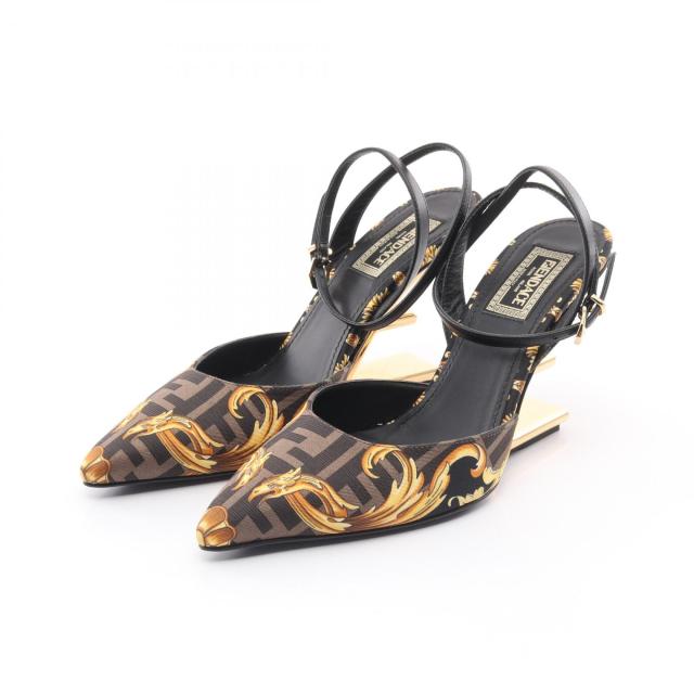 フェンディ FENDI FENDI × VERSACE FENDACE FF柄 ハイヒールスリング 