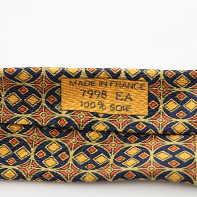 エルメス HERMES ネクタイ 衣料品 シルク シルク メンズ イエロー系  