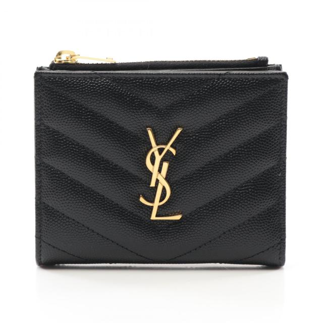 サンローラン SAINT LAURENT モノグラム 二つ折り財布 財布 レザー レディース ブラック系 575879BOW011000 【新品】