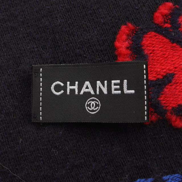 シャネル CHANEL ココマーク カメリア ストール 衣料品 ウール シルク  