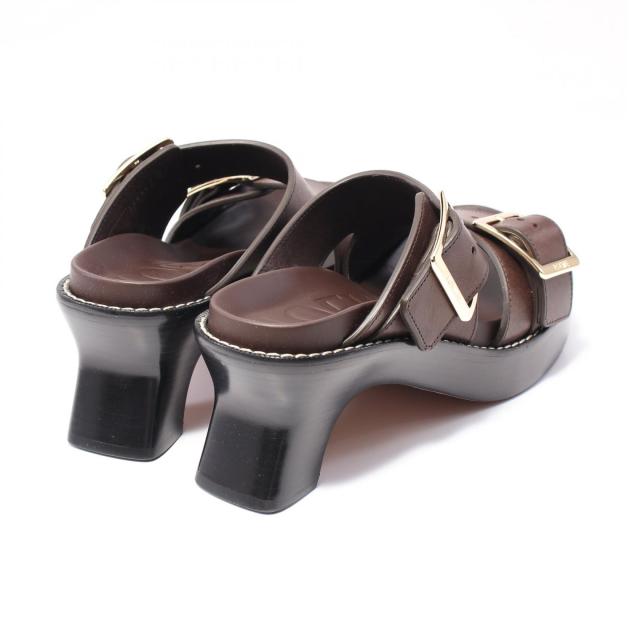 ロエベ LOEWE イーズ ヒール スライド ミュール 靴 レザー レディース