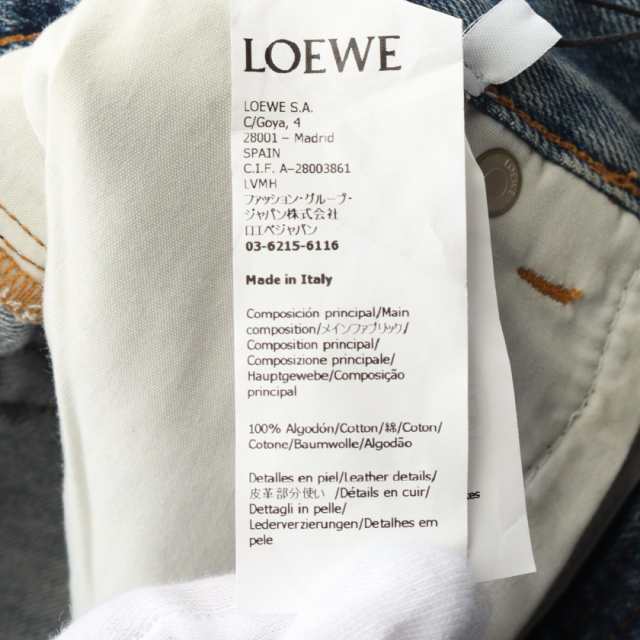 ロエベ LOEWE ワイドレッグジーンズ ウォッシュドデニム デニムパンツ 衣料品 ボトムス コットン メンズ ネイビー系 H526Y11W44639548 【新品】 ジーンズ・デニムパンツ