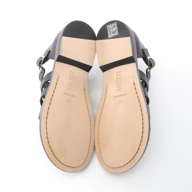 ロエベ LOEWE CAMPO カンポ サンダル 靴 レザー レディース ブラック系