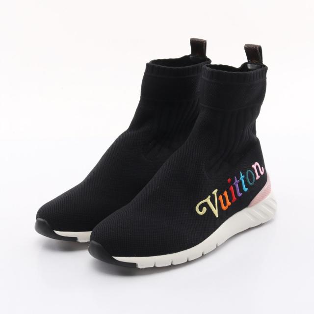 ルイ・ヴィトン LOUIS VUITTON アフターゲームライン スニーカー 靴 ファブリック レディース ブラック系 【中古】