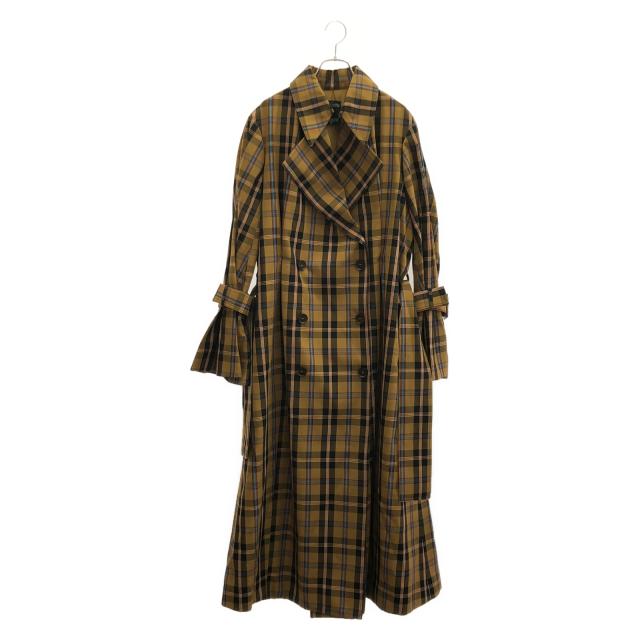 ロク Rokh コート ブラウン マルチカラー チェック 衣料品 アウター ポリエステル レディース ブラウン系 【中古】