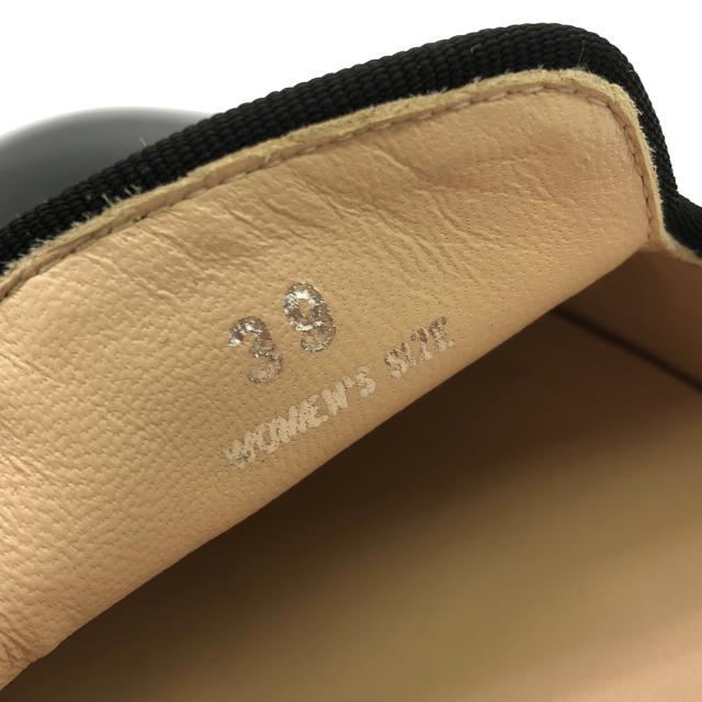 トッズ TOD？S フラットシューズ ブラック エナメルレザー ダブルT